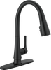 Llave para cocina extensible de una manija con tecnología ShieldSpray® en negro mate