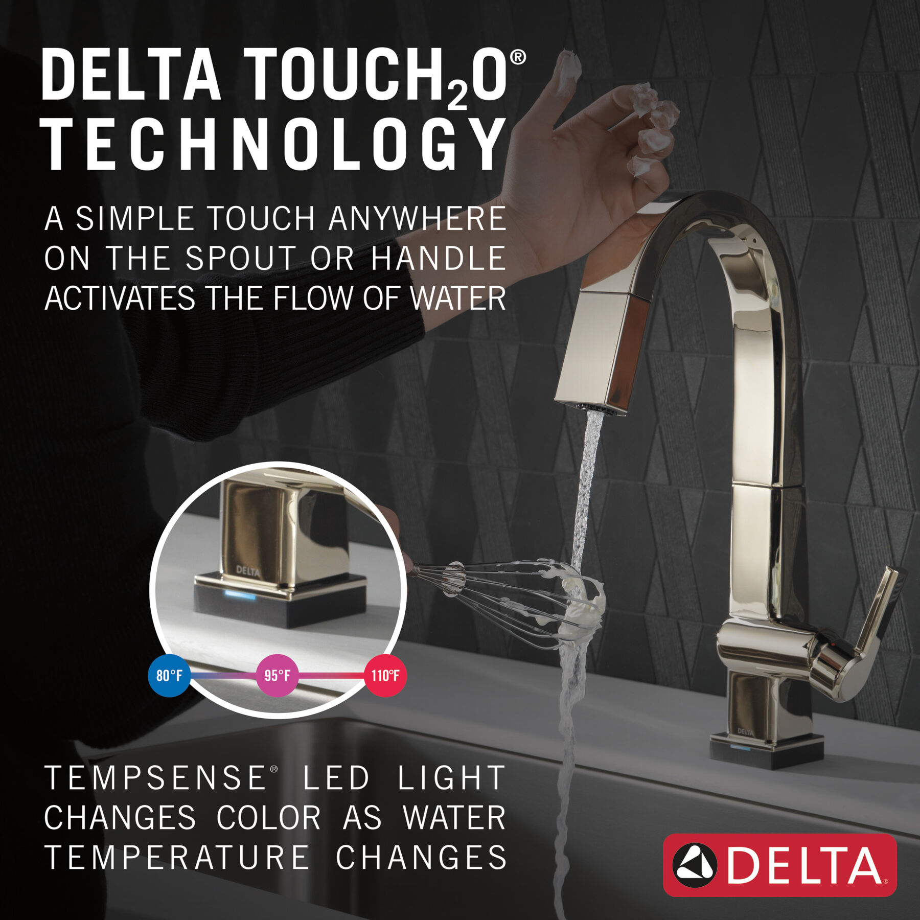 Llave para barra/encimera monomando extensible con tecnología Touch<sub>2</sub>O, imagen 9