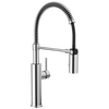 Llave para cocina extensible de una manija con tubo de salida con muelle