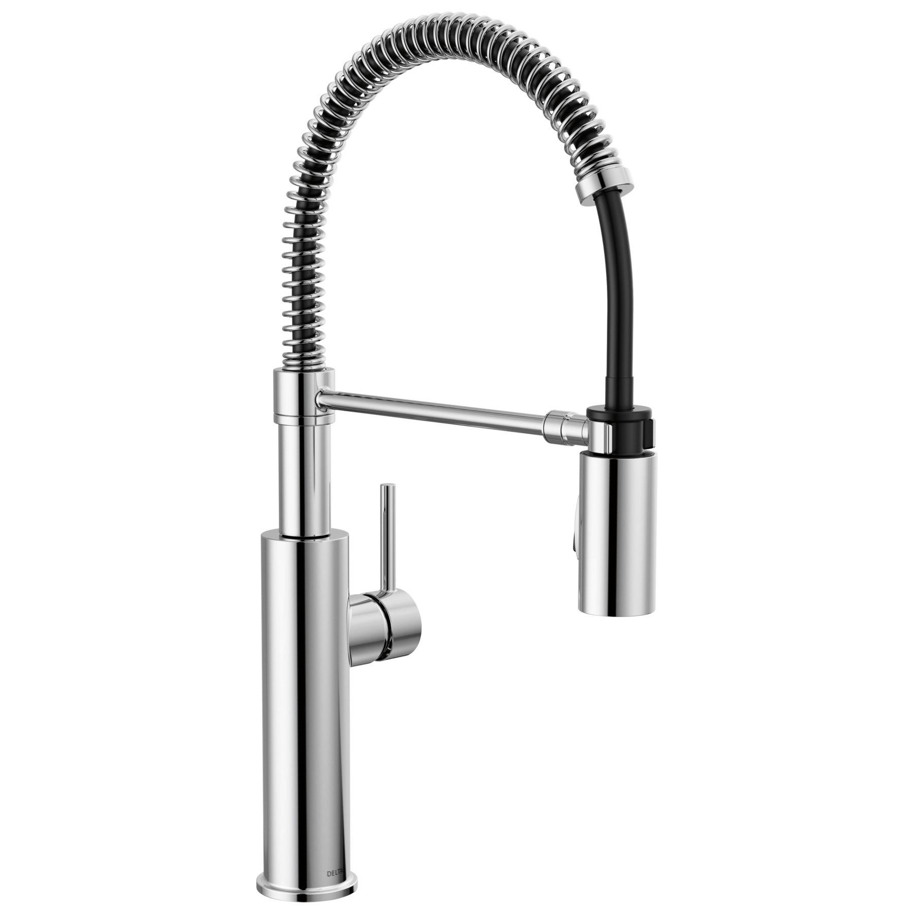 Llave para cocina extensible de una manija con tubo de salida con muelle