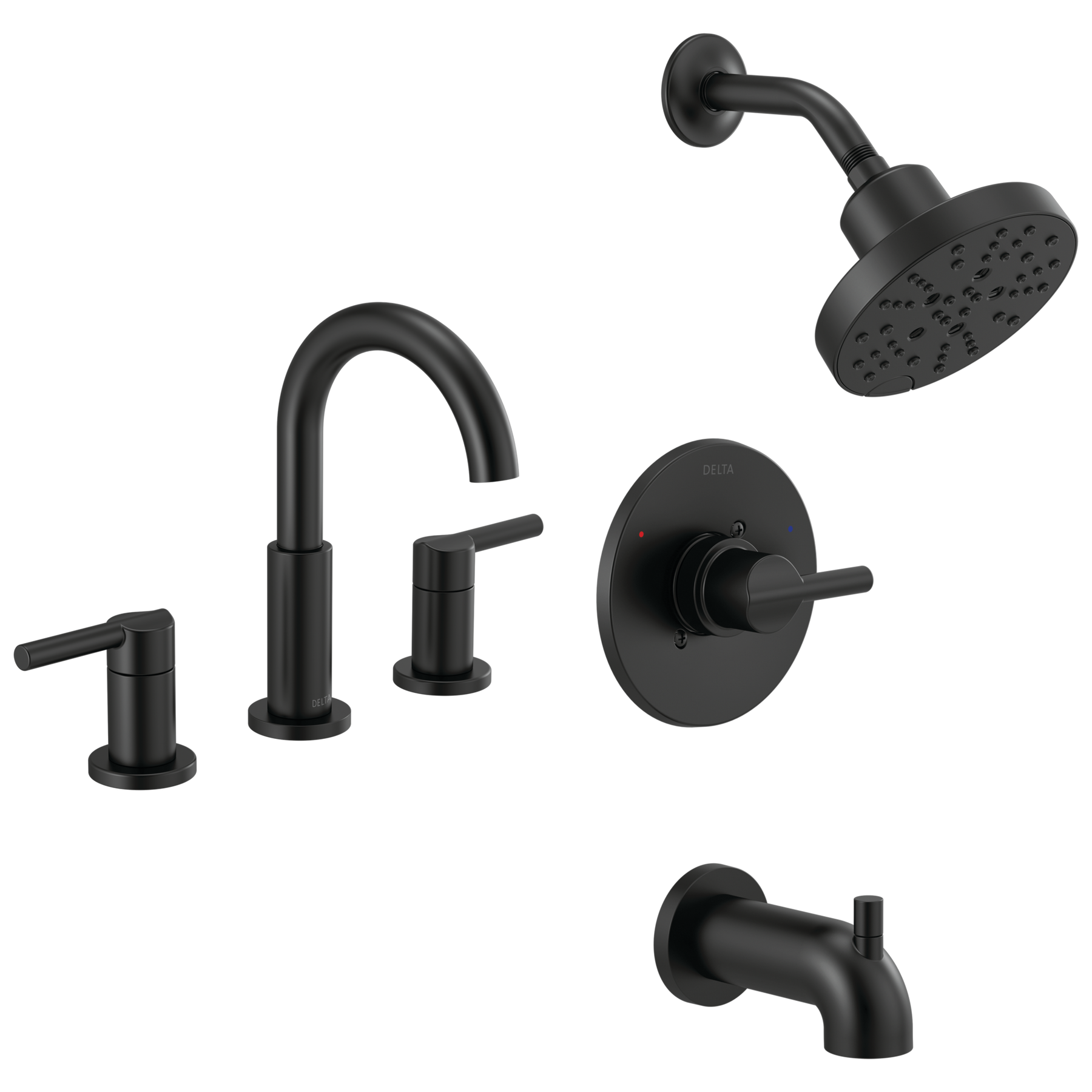 Widespread Lavatory Faucet with Tub Shower Trim Bundle - 14 Series