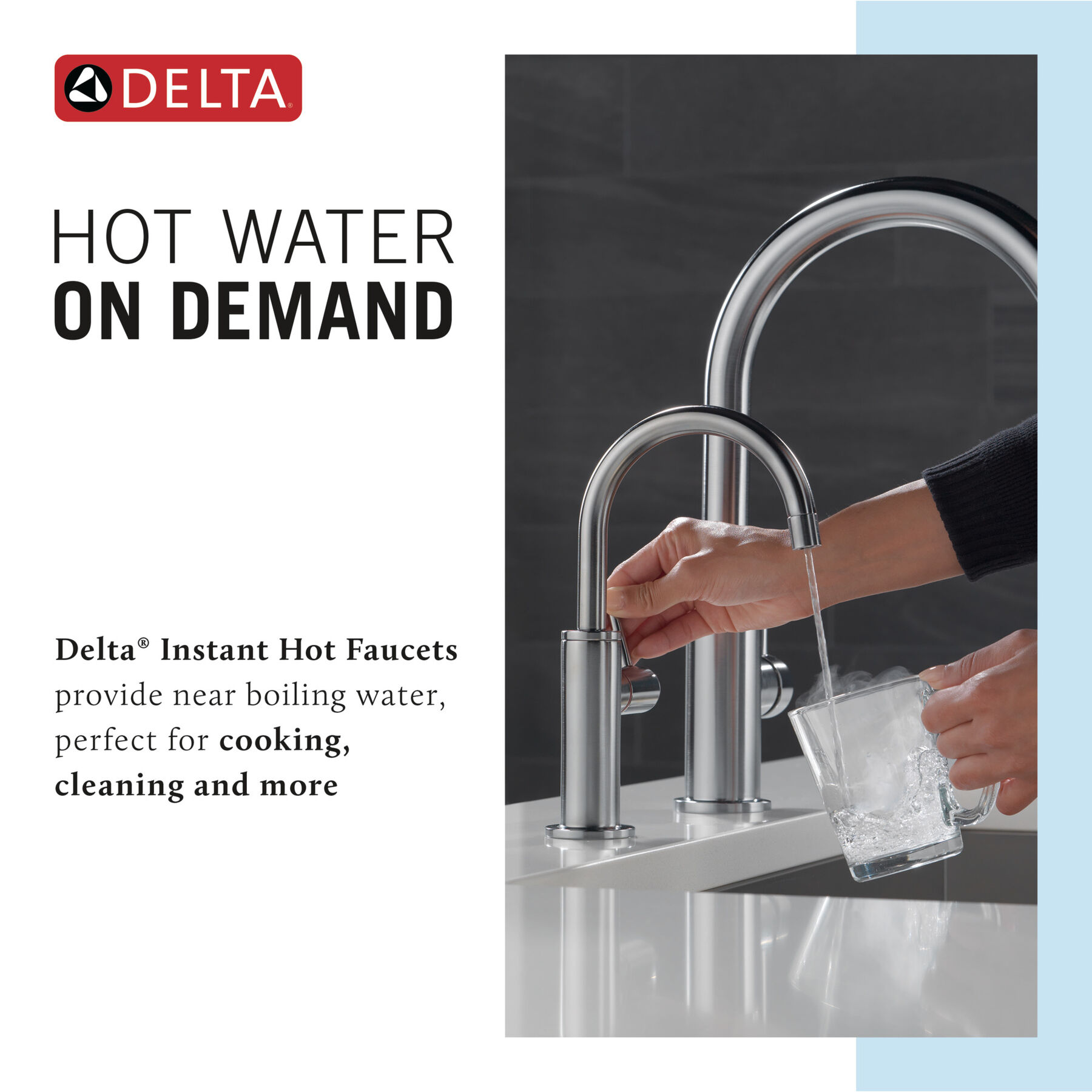 Llave de agua fría purificada con agua caliente instantánea redonda estilo contemporáneo (producto recertificado), imagen 2