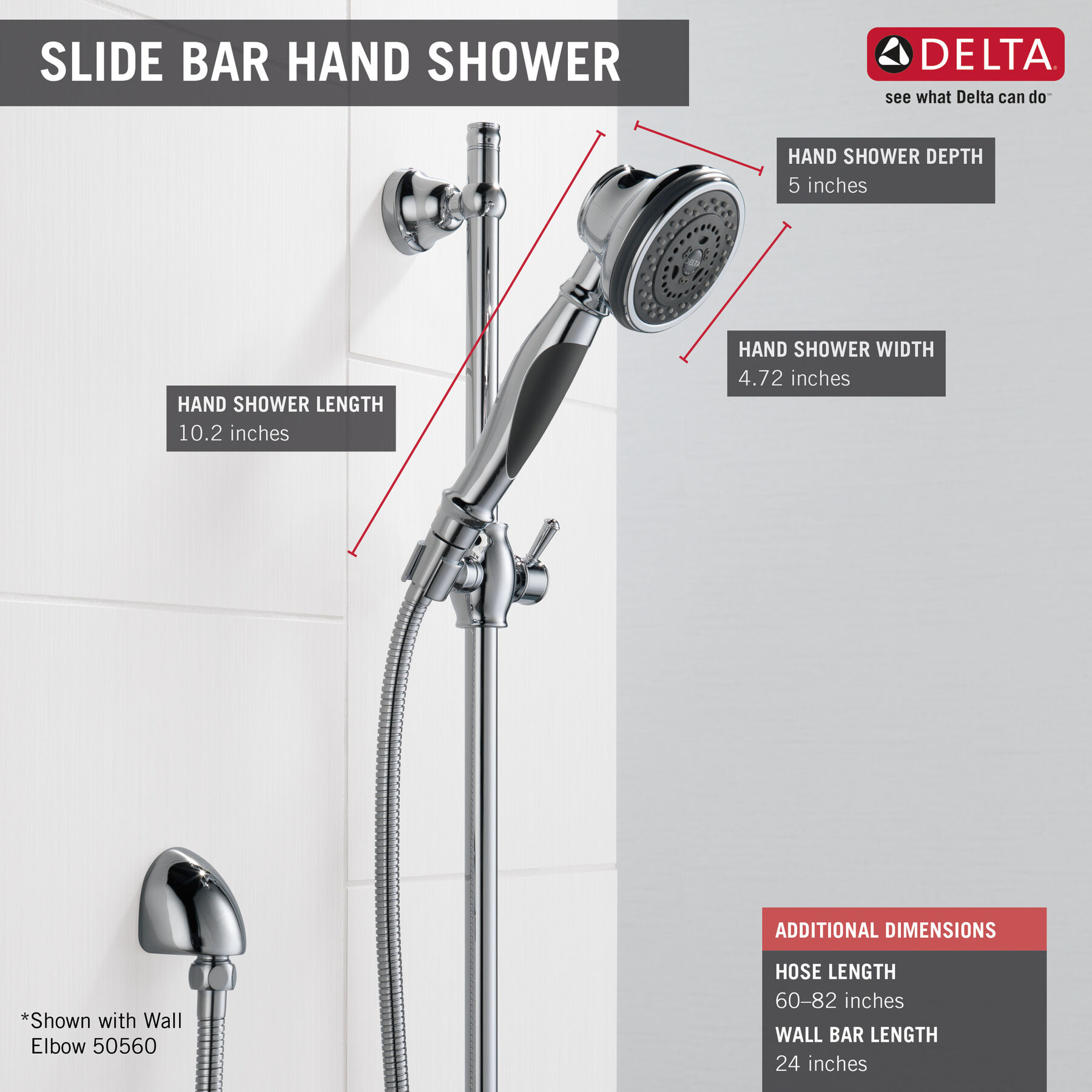 Ducha manual premium de 3 funciones con barra deslizante, imagen 4