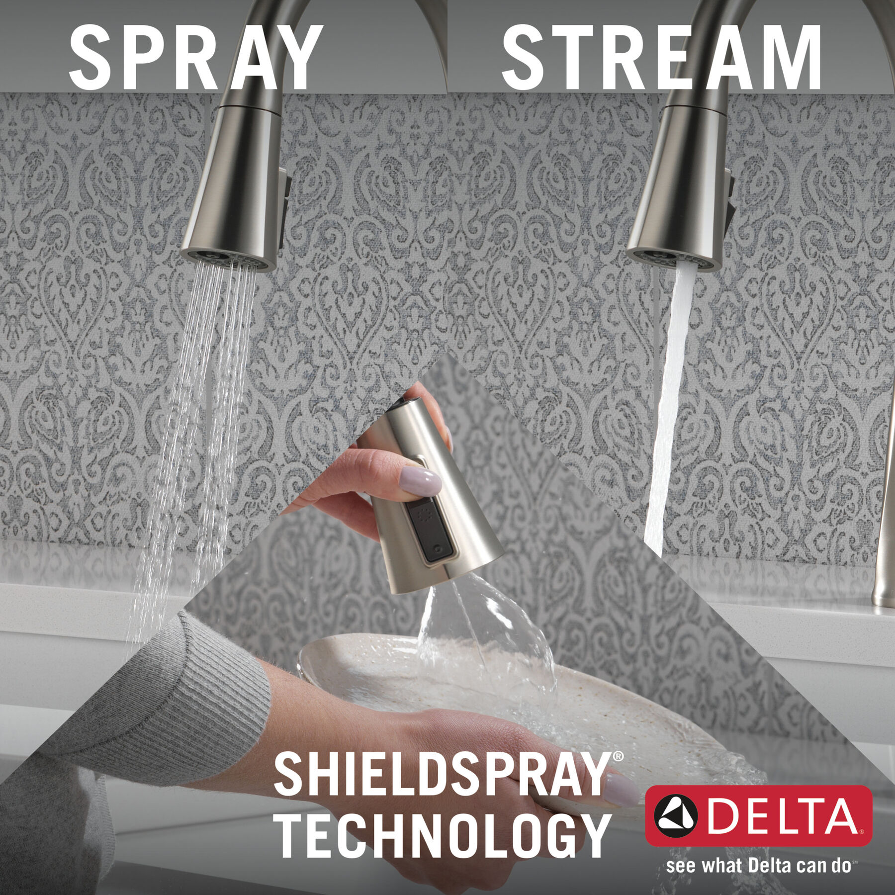 Llave para cocina monomando extensible con dispensador de jabón y tecnología ShieldSpray, imagen 6