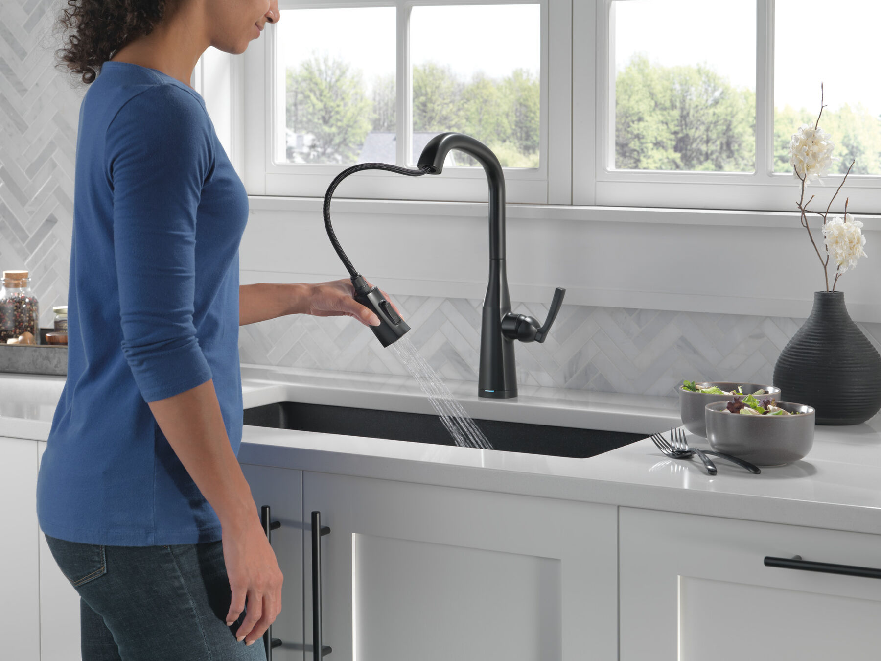 Llave para cocina monomando extensible con tecnología Touch<sub>2</sub>O®, imagen 2