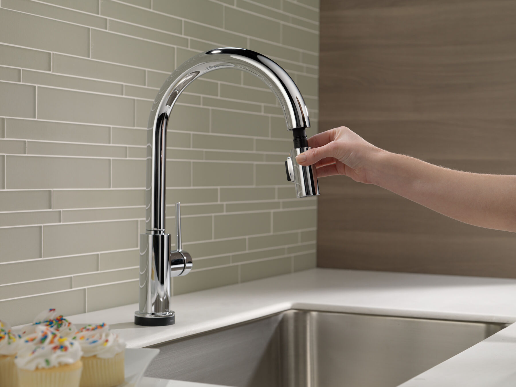 Llave para cocina monomando extensible con tecnología Touch<sub>2</sub>O®, imagen 11