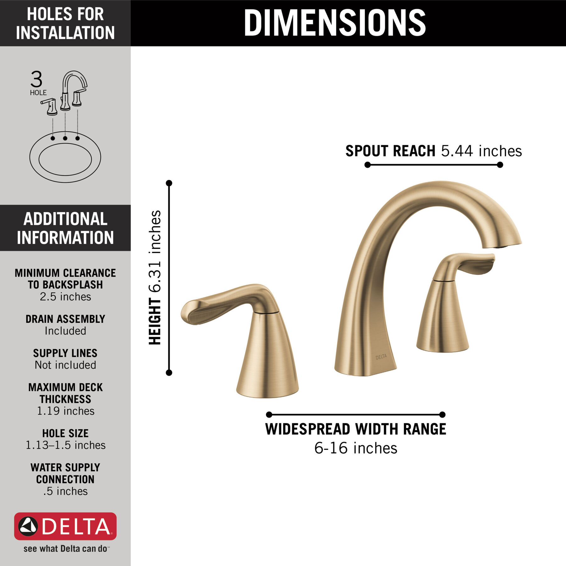 Widespread Lavatory Faucet with Shower Trim Bundle - 14 Series, image 1