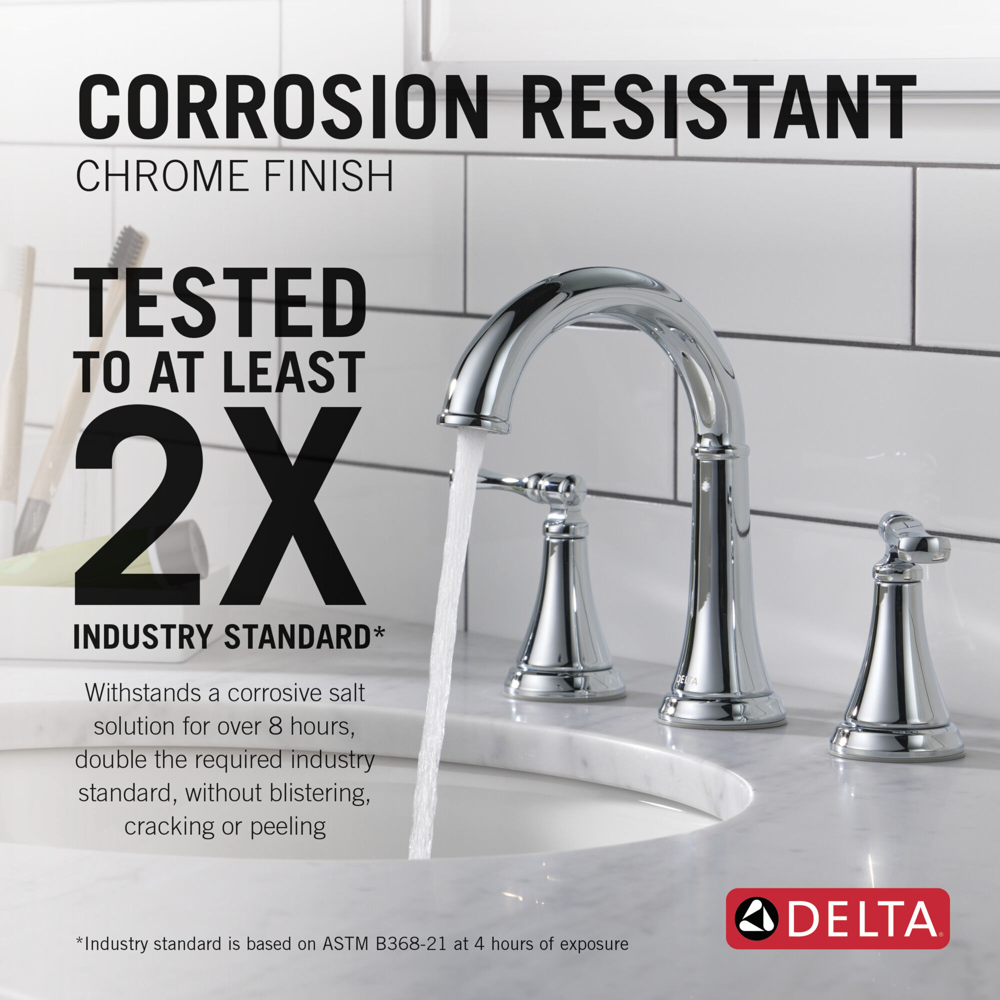 Llave para lavamanos de extension de dos manijas cromada 35798LF Delta Faucet