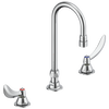 Two Handle Widespread Lavatory Faucet with Gooseneck Spout - Less Pop-Up