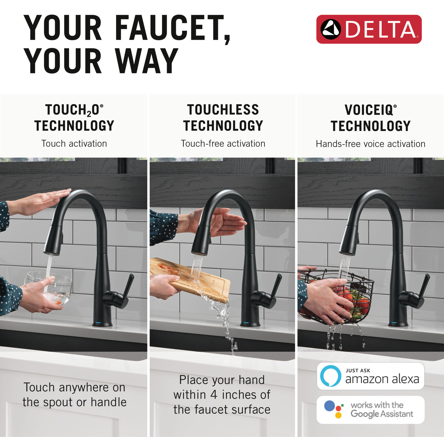 VoiceIQ® Single Handle Pull-Down Faucet with Touch<sub>2</sub>O® Technology, image 12