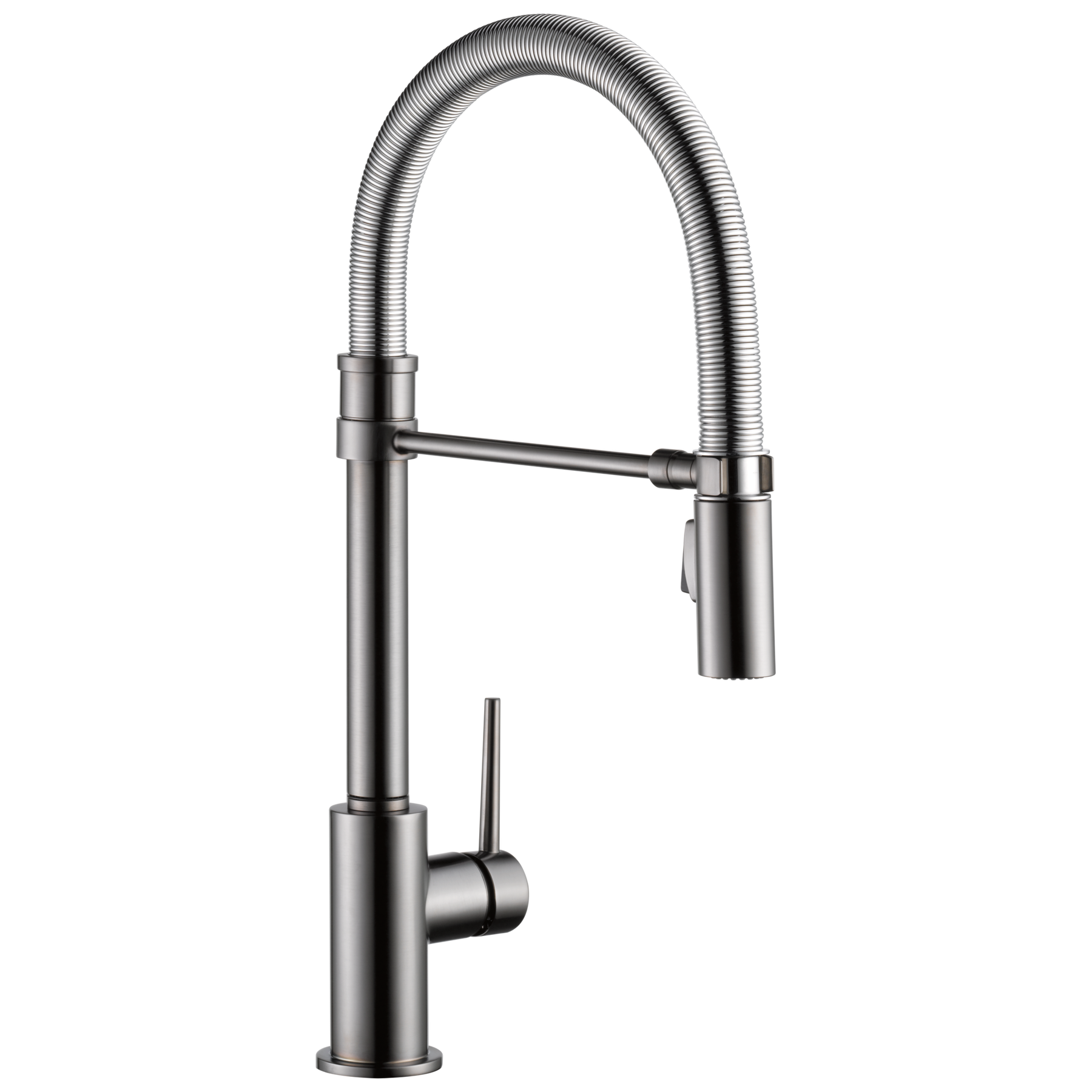 Llave para cocina extensible de una manija con tubo de salida con muelle