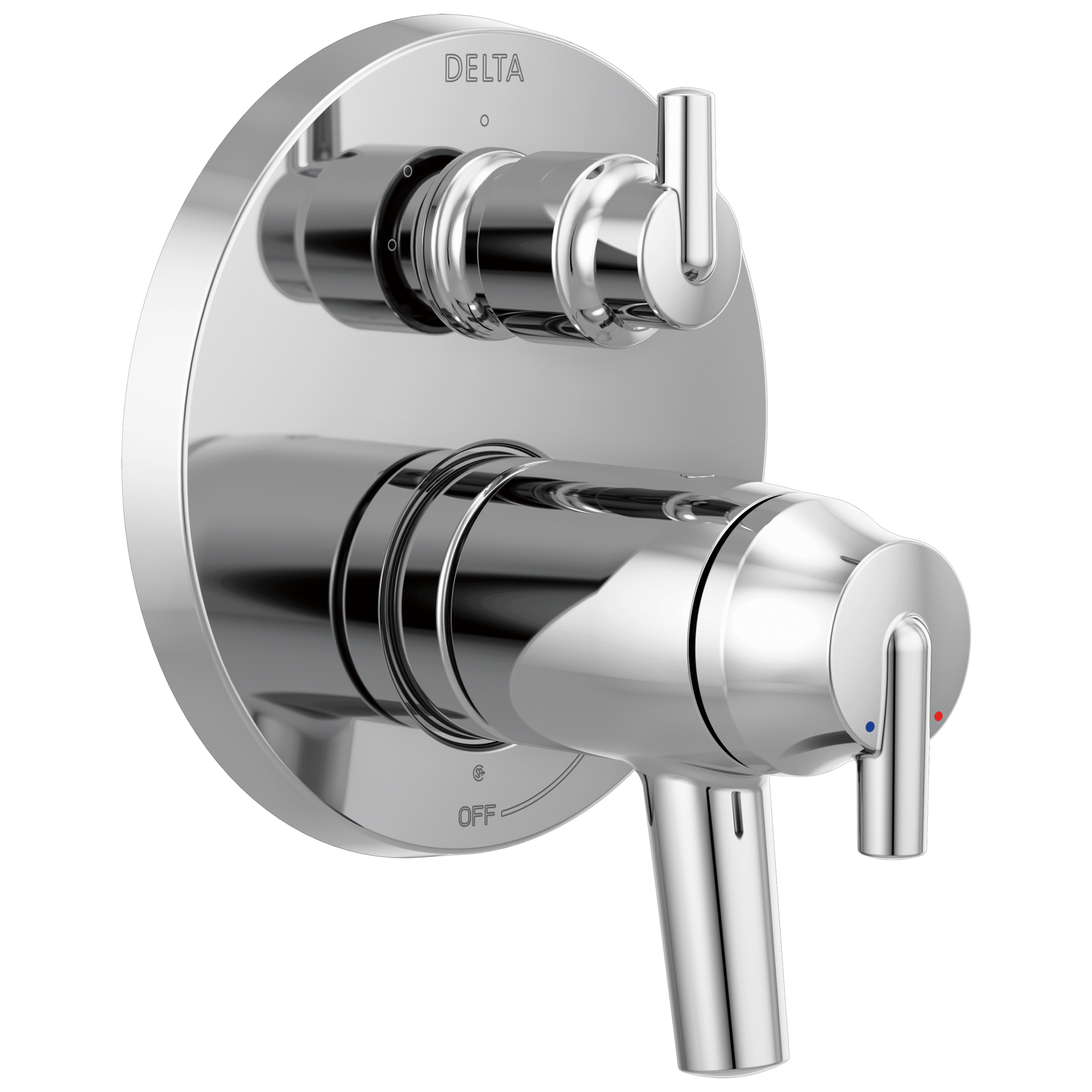 Accesorios para válvula contemporáneos con dos manijas TempAssure® serie 17T con desviador integrado de 3 funciones