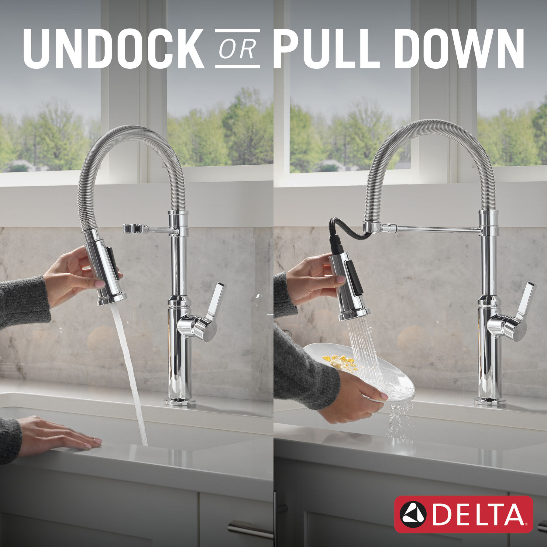 Llave para cocina monomando extensible con salida con resorte, imagen 8