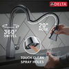 Llave para cocina monomando extensible con tecnologías Touch<sub>2</sub>O® y ShieldSpray®