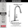 Llave para cocina monomando extensible con tecnología Touch<sub>2</sub>O®