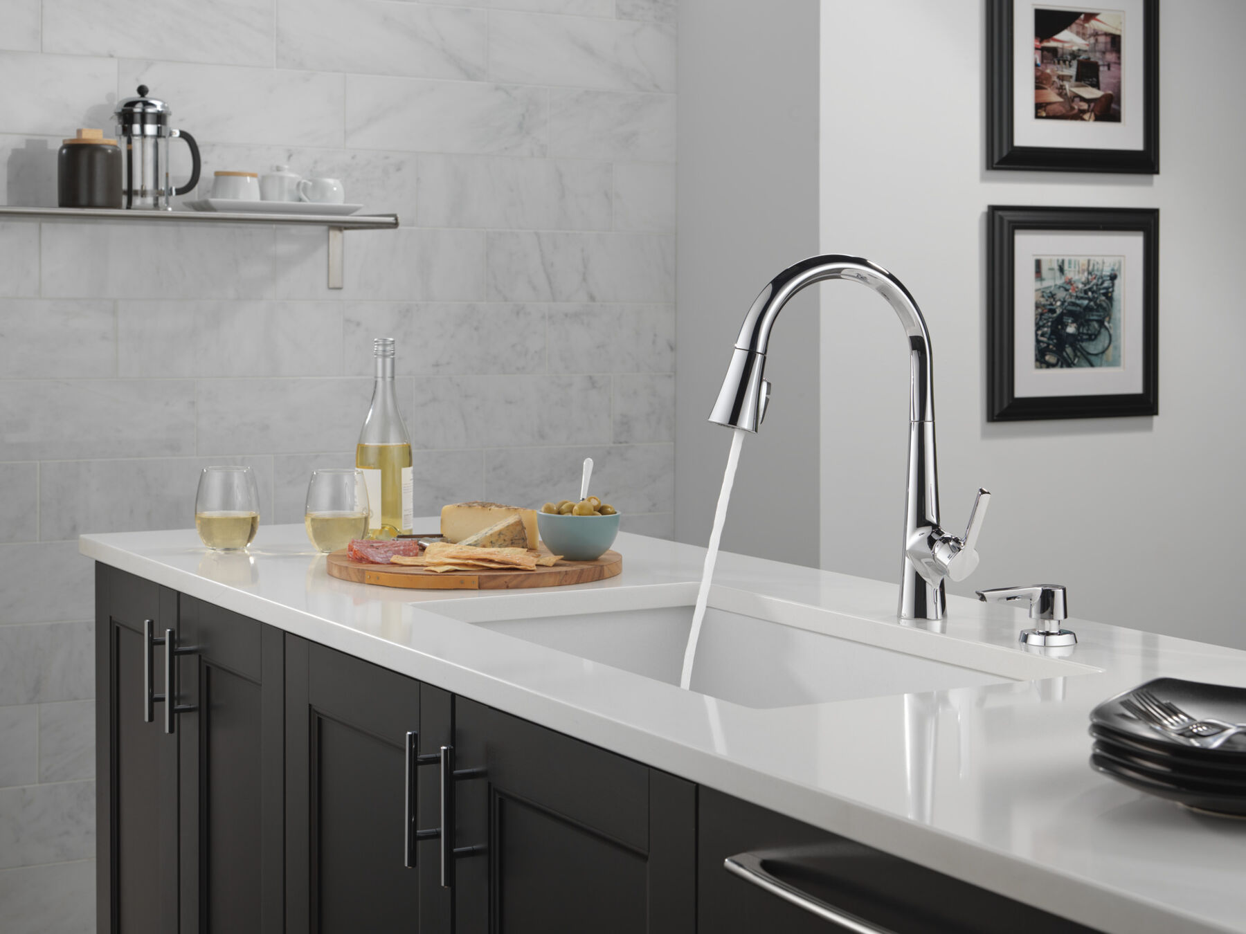 Llave para cocina monomando extensible con dispensador de jabón y tecnología ShieldSpray®, imagen 8