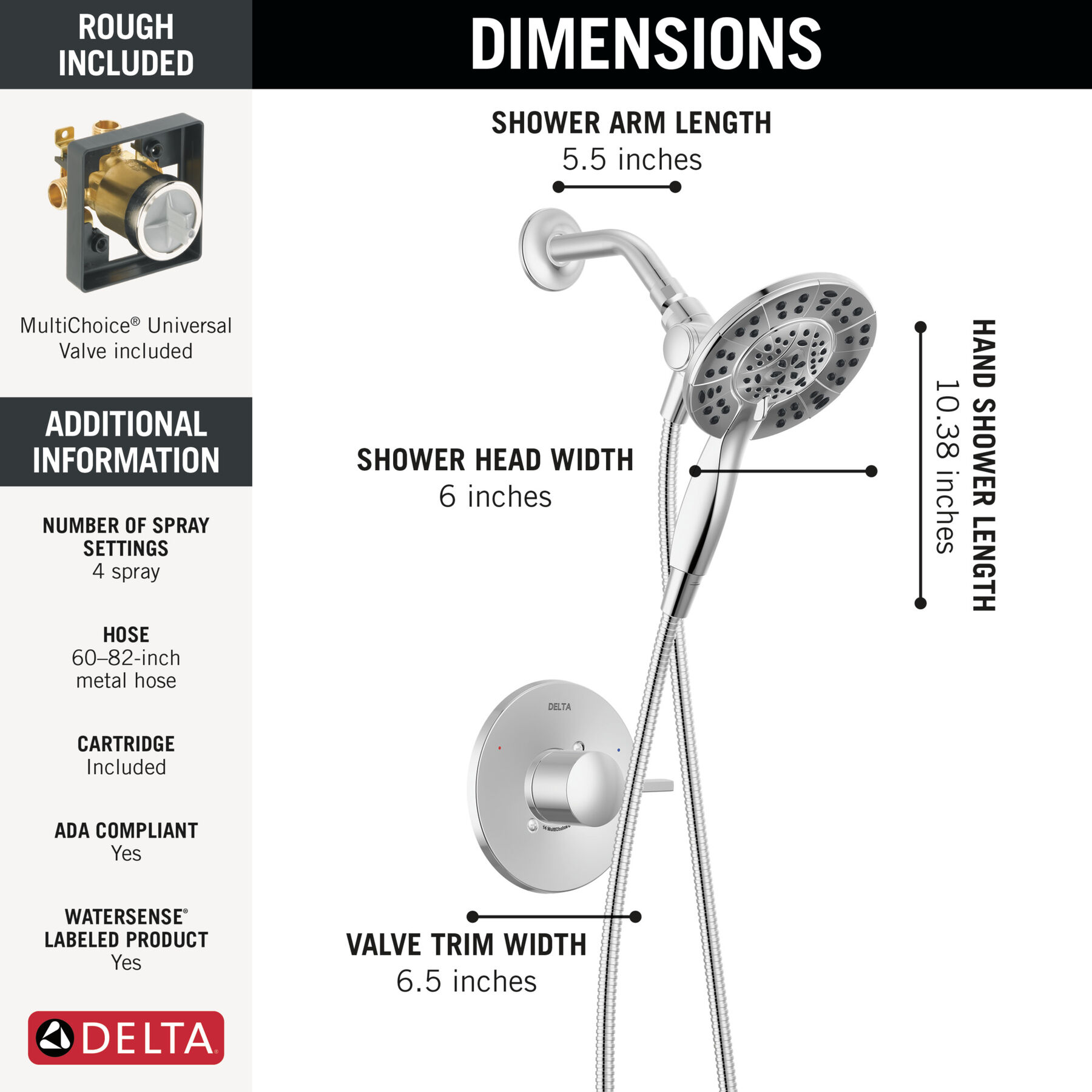 Shower Trim with High-Flow Rough Bundle, image 8