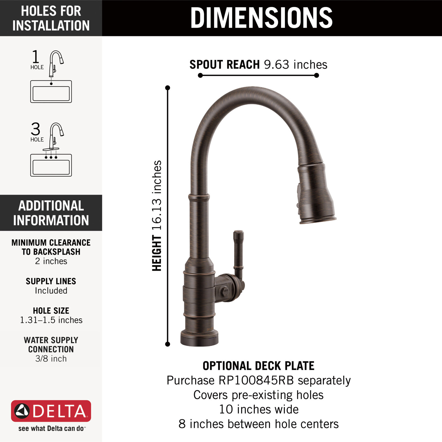 Touch<sub>2</sub>O® Technology Kitchen Faucet with Touchless Technology, image 1