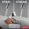 Llave para cocina monomando extensible con dispensador de jabón y tecnología ShieldSpray®