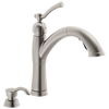 Llave extensible para cocina de una manija con dispensador de jabón