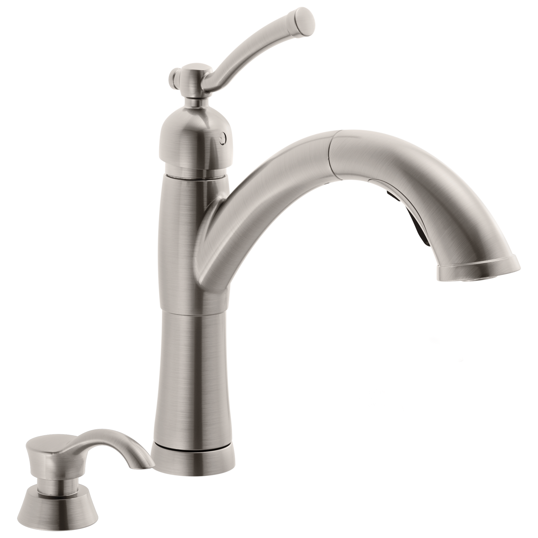 Llave extensible para cocina de una manija con dispensador de jabón