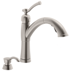 Llave extensible para cocina de una manija con dispensador de jabón