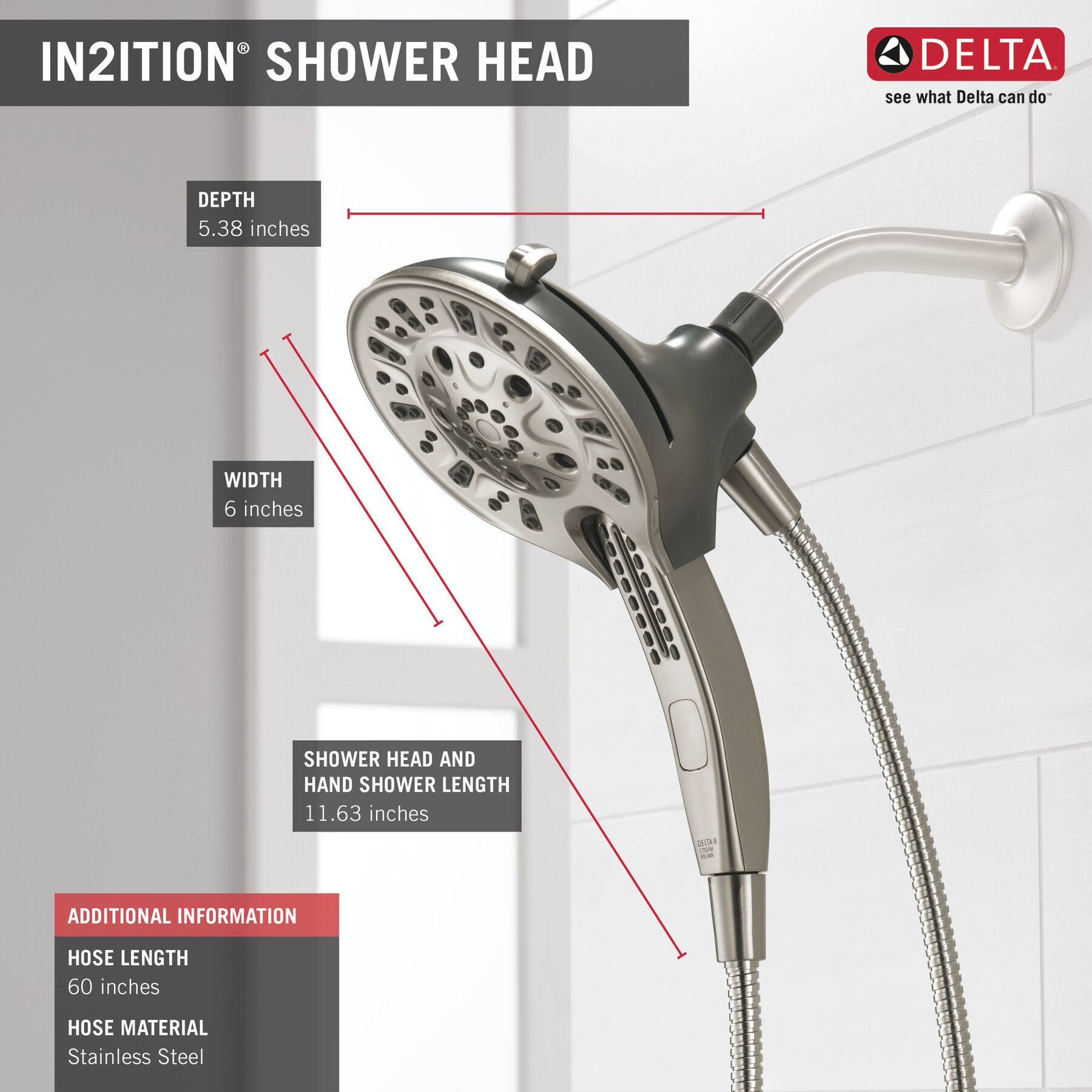 Ducha dos en uno H2Okinetic® In2ition® de 5 funciones, imagen 14