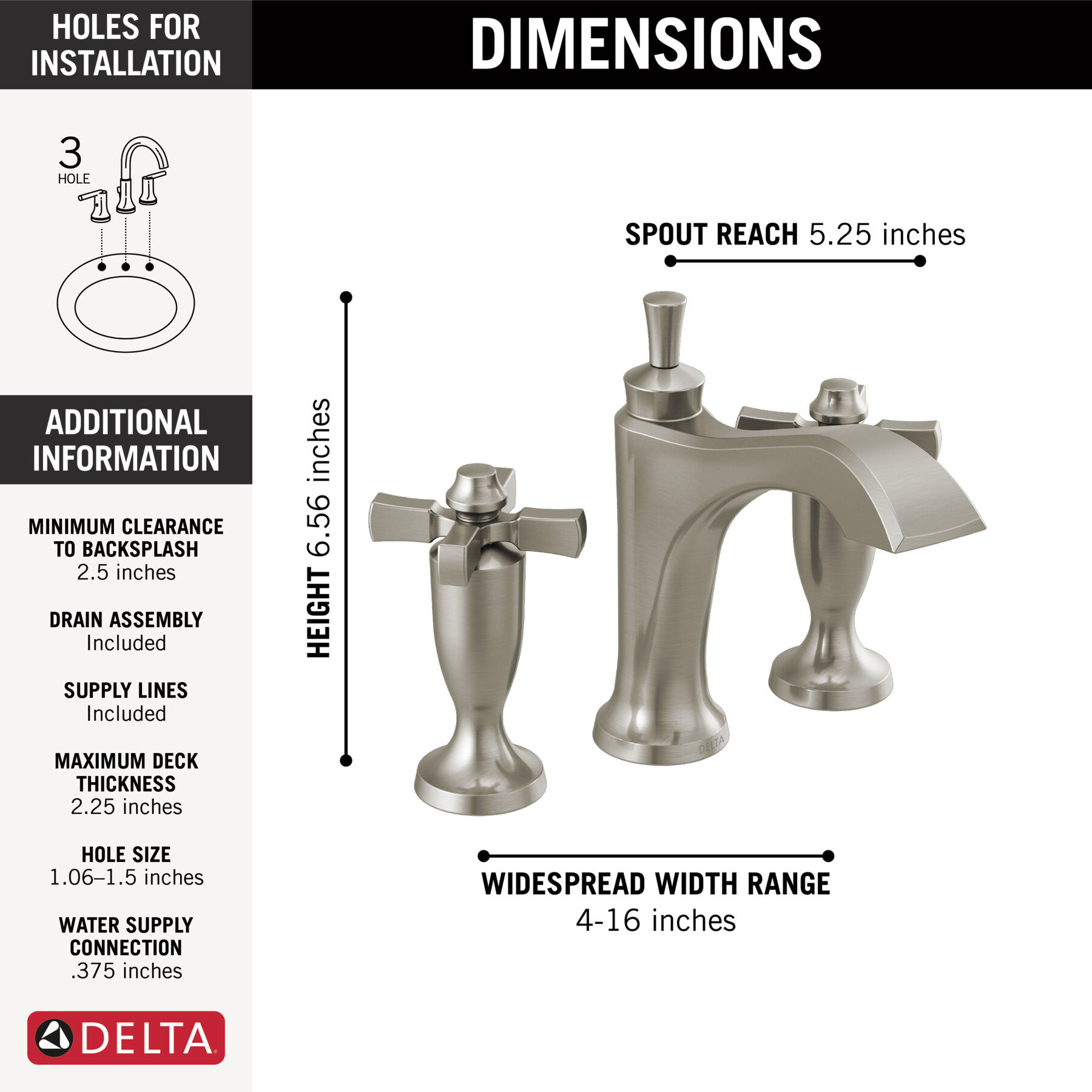Llave para baño de extensión con dos manijas, imagen 1