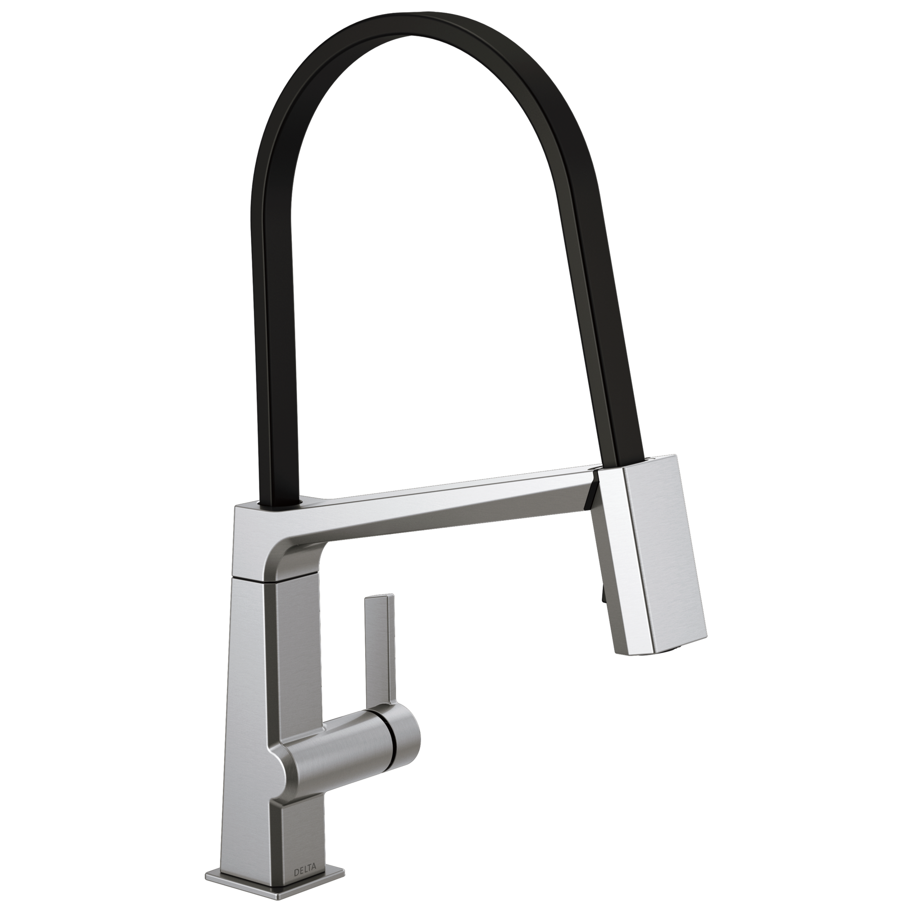 Llave para cocina de una manija con manguera expuesta en Arctic Stainless 9693 AR DST Delta Faucet