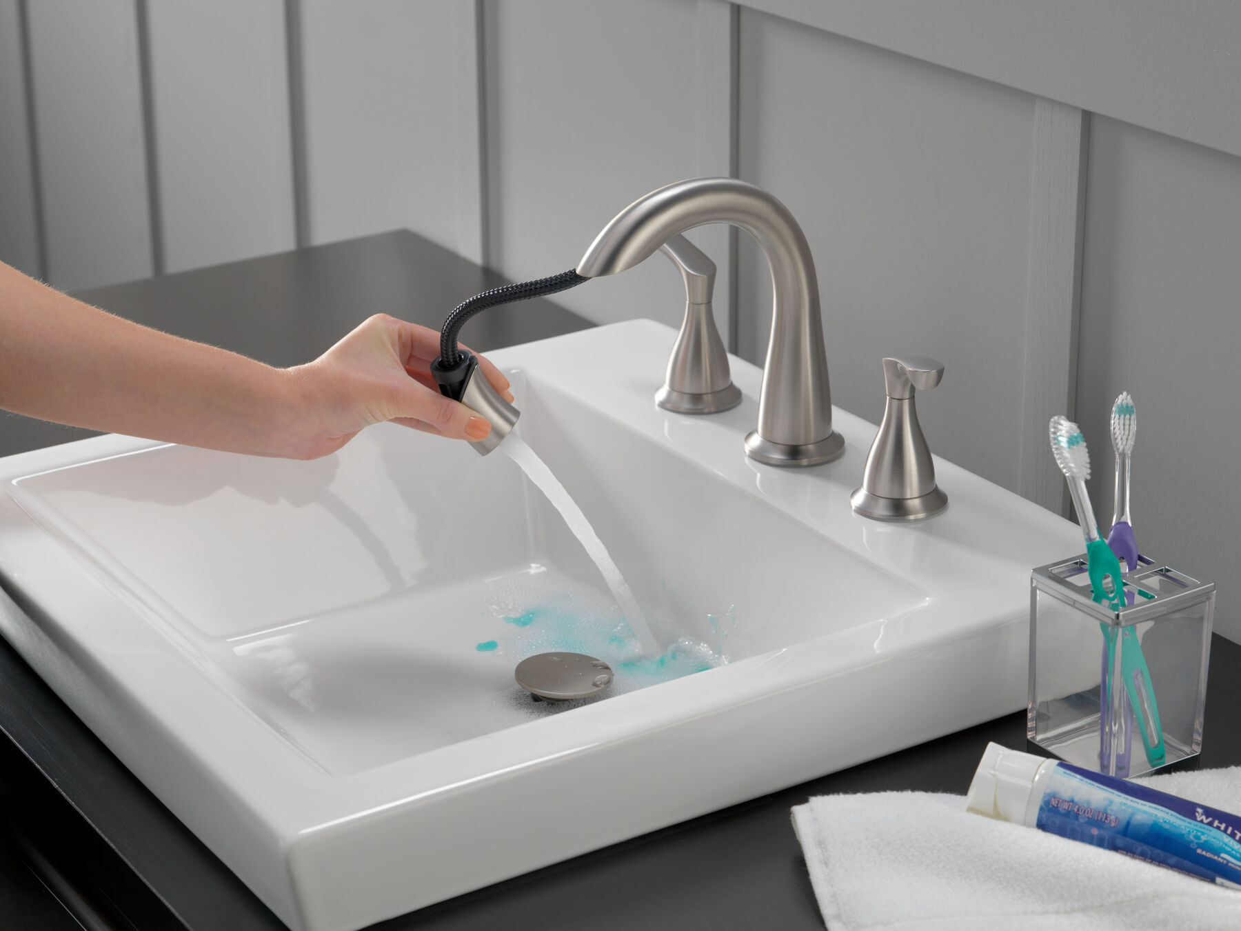 Llave para baño extensible independiente de dos manijas, imagen 7