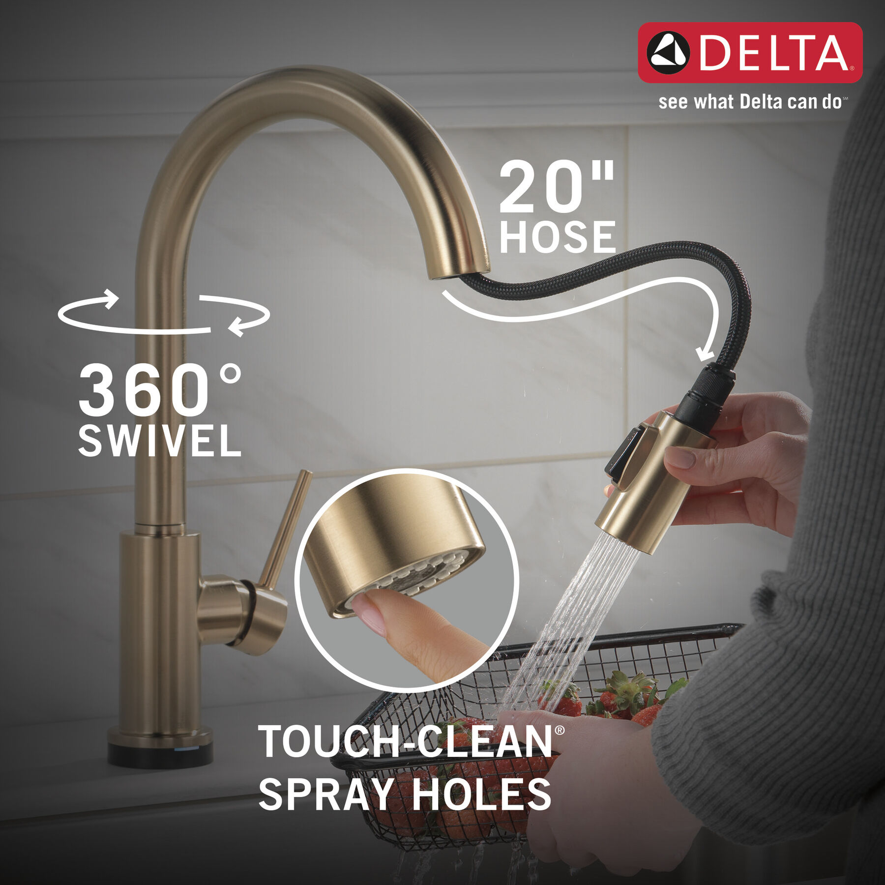 Llave para cocina monomando extensible con tecnología Touch<sub>2</sub>O®, imagen 10