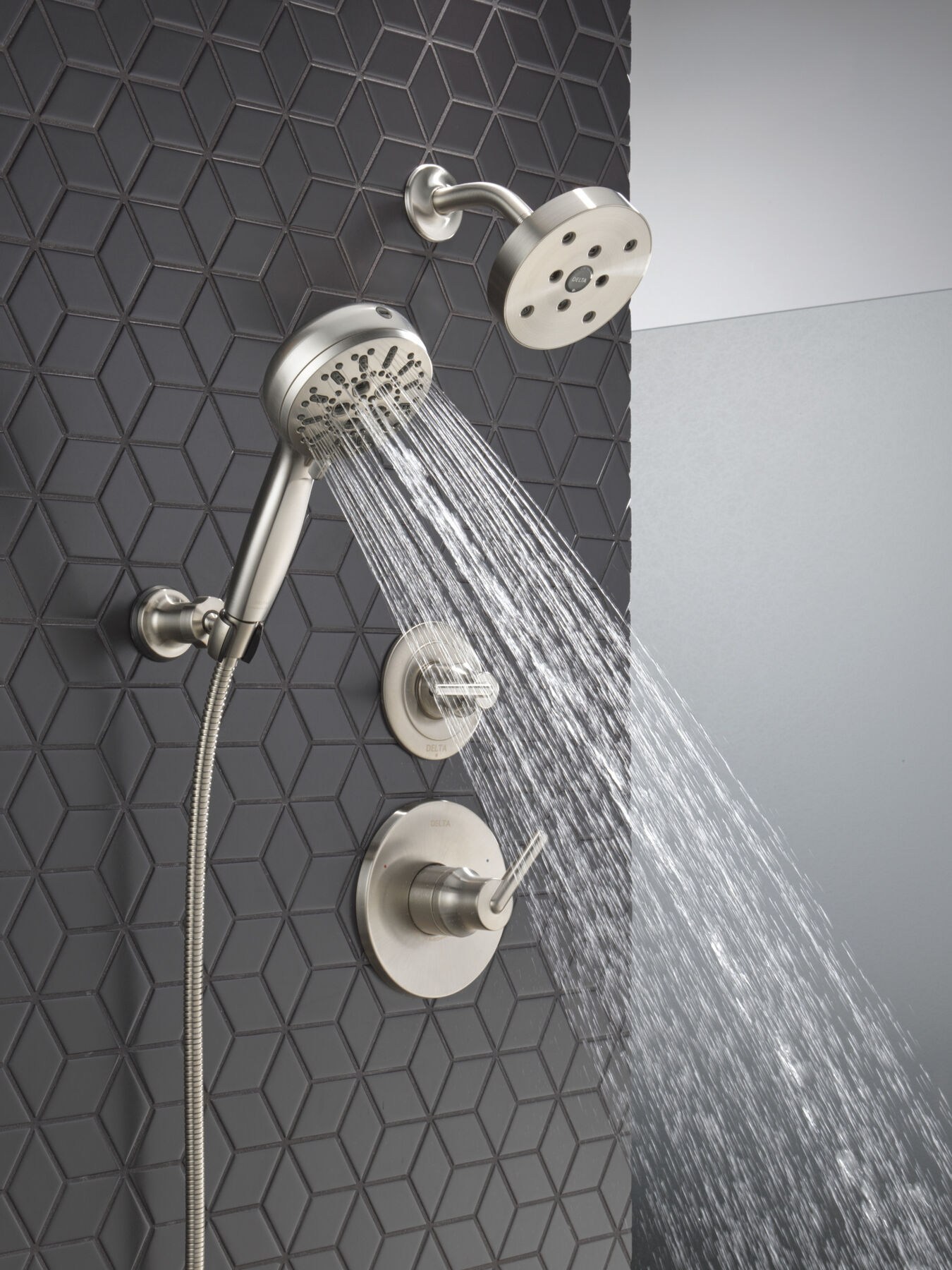 7-Setting Wall Mount Hand Shower with Cleaning Spray, image 13