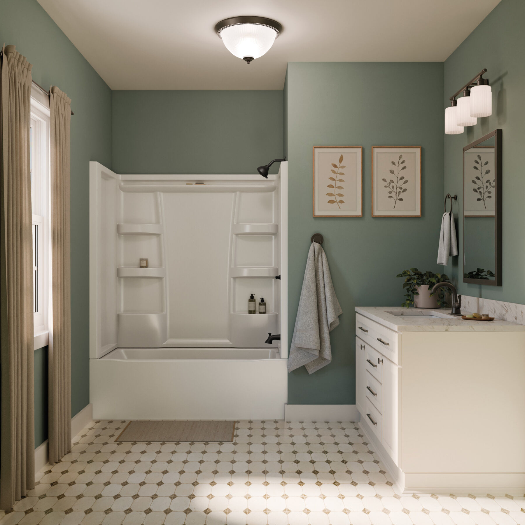 ProCrylic Bathtub 60 in. x 30 in. Right Drain