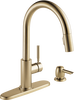 Llave de una manija con tubo de salida deslizable para cocina con dispensador de jabón
