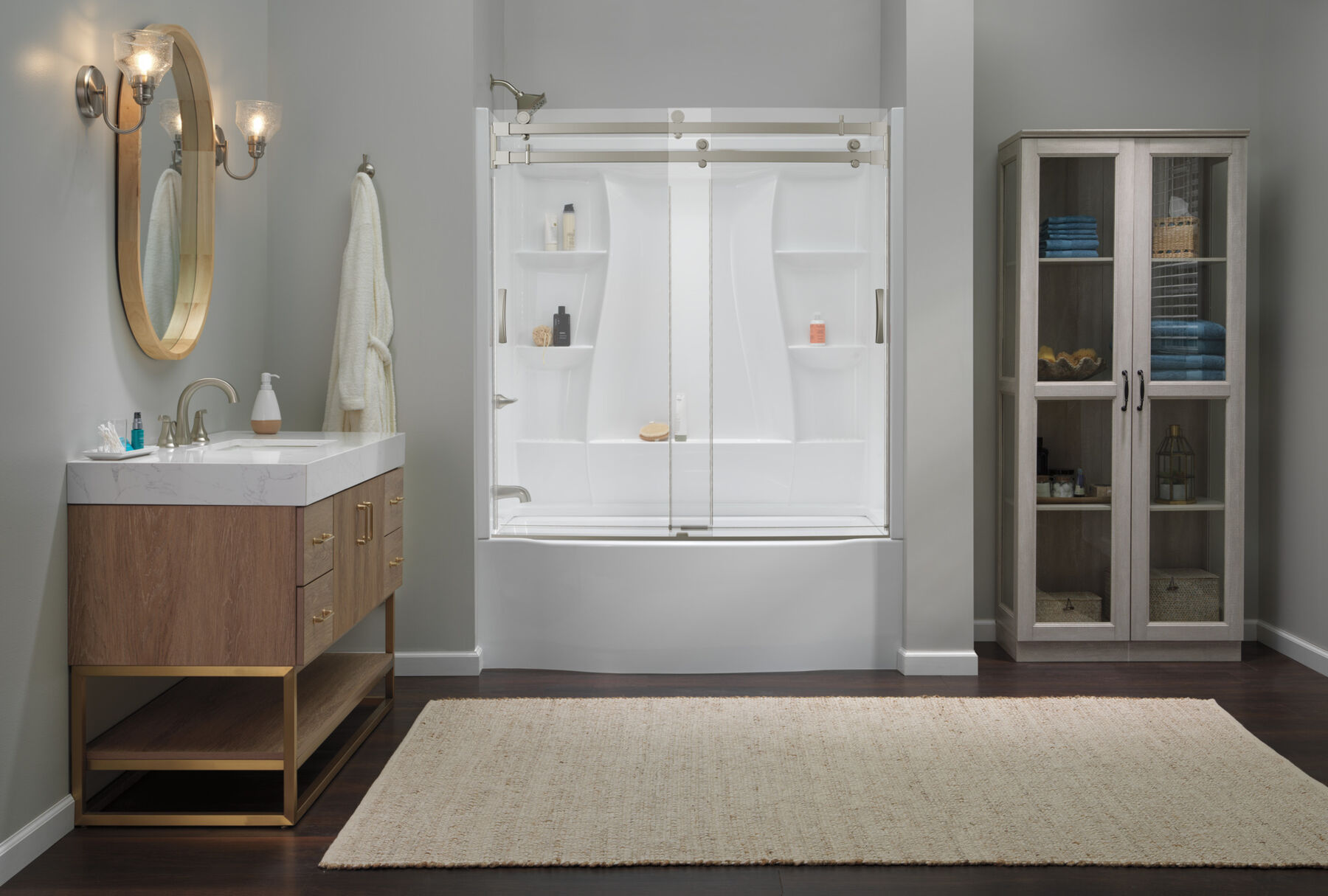 60x32 Alcove Bathtub Bundle with Door - Left Drain, image 2