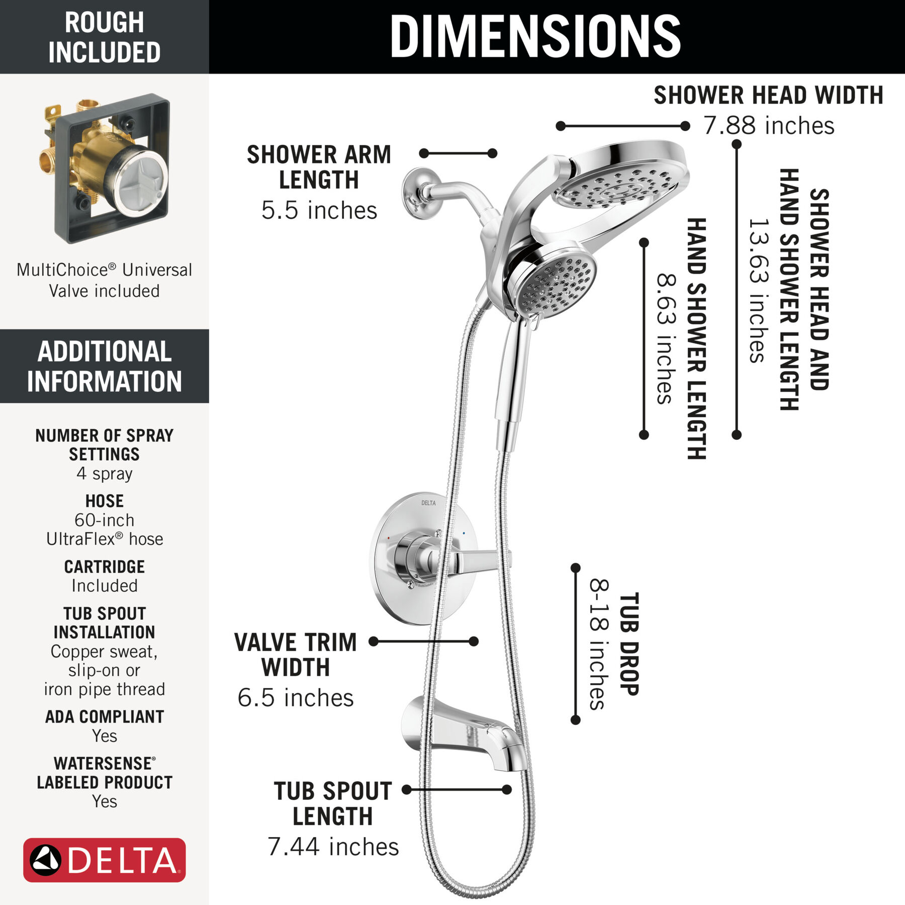 HydroRain® 14 Series Tub and Shower, image 8