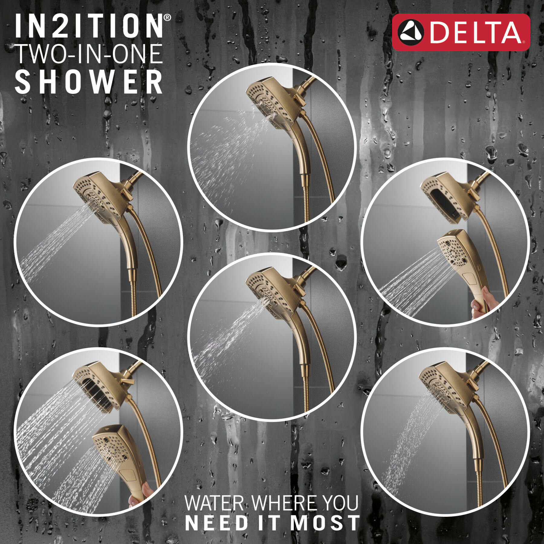 H<sub>2</sub>Okinetic® In2ition® 5-Setting Two-in-One Shower (Recertified), image 4