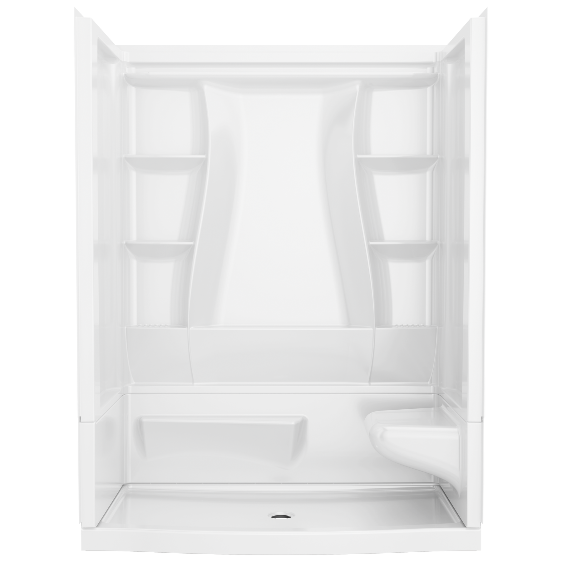 60x32 Alcove Shower Bundle - Right Seat Center Drain Curve
