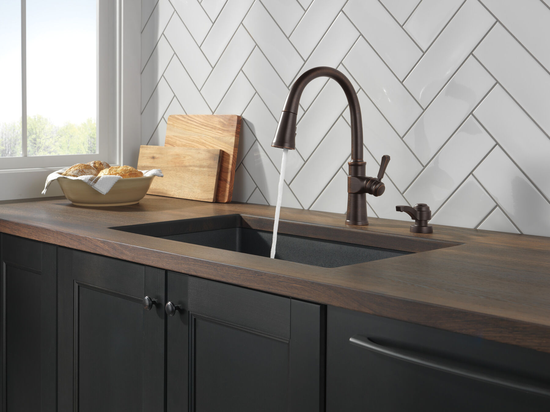 Llave para cocina monomando extensible con dispensador de jabón y tecnología ShieldSpray®, imagen 7