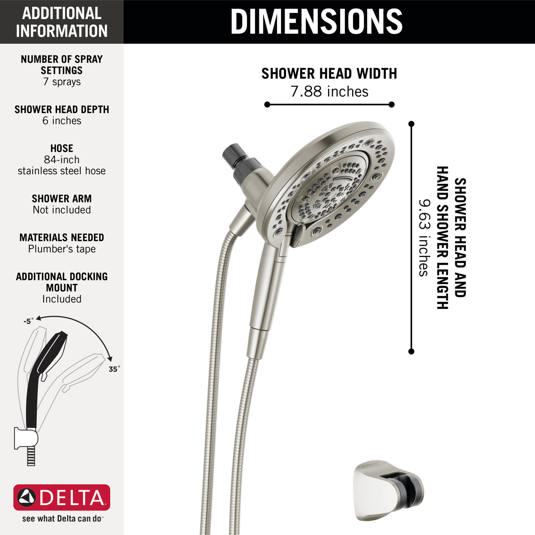 Ducha dos en uno de 7 ajustes In2ition®, imagen 14