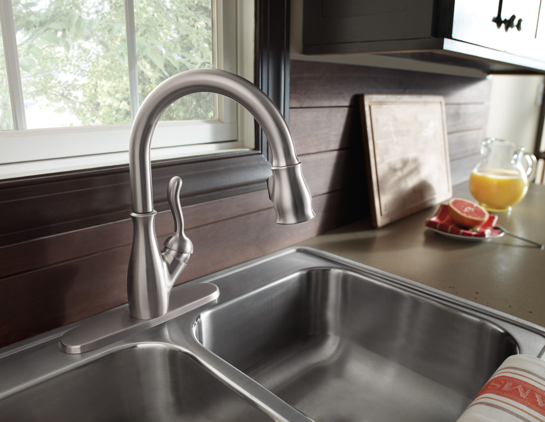 Kitchen Single Handle Pull Down Faucet, image 2