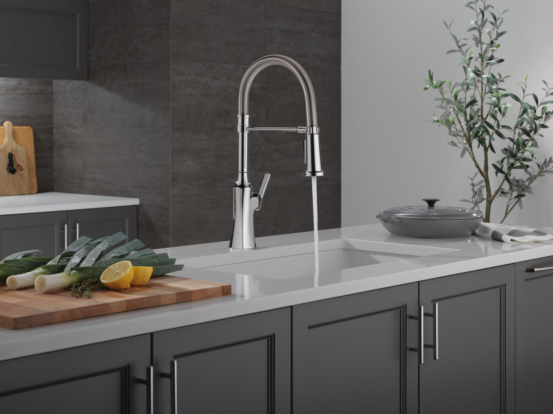 Llave para cocina monomando extensible con salida con resorte, imagen 9