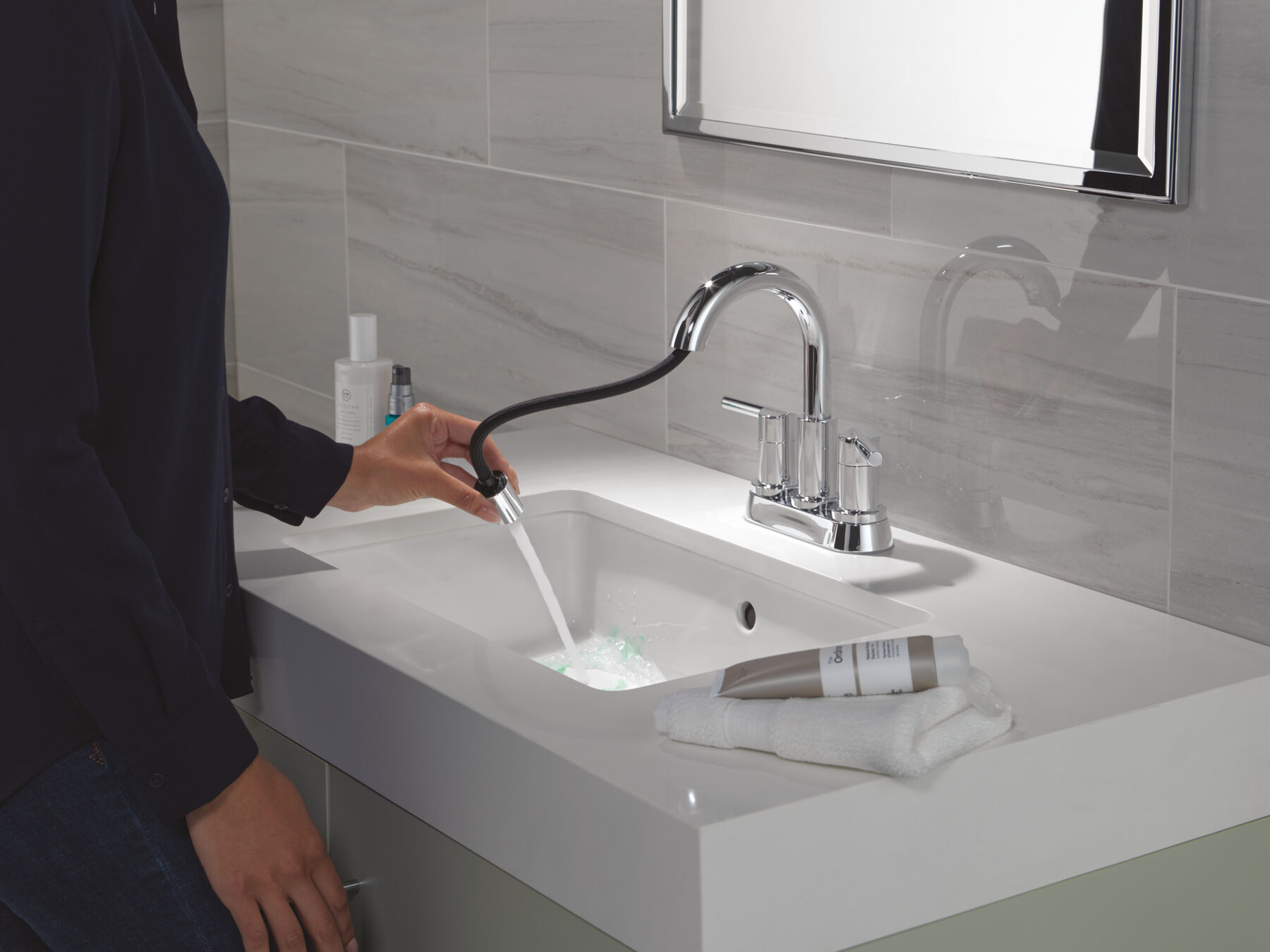 Llave para baño extensible de combinación de dos manijas, imagen 6