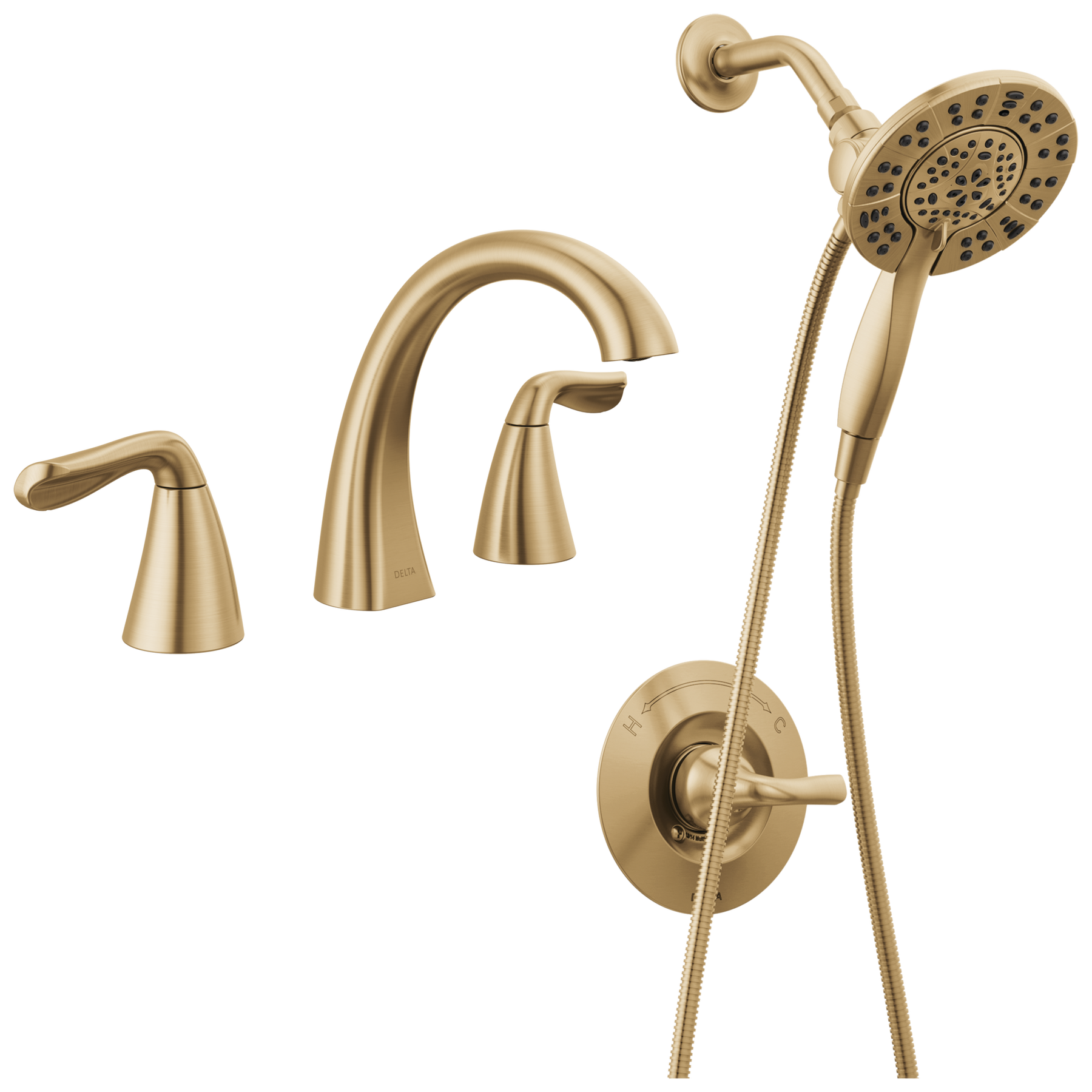 Widespread Lavatory Faucet with Shower Trim Bundle - 14 Series