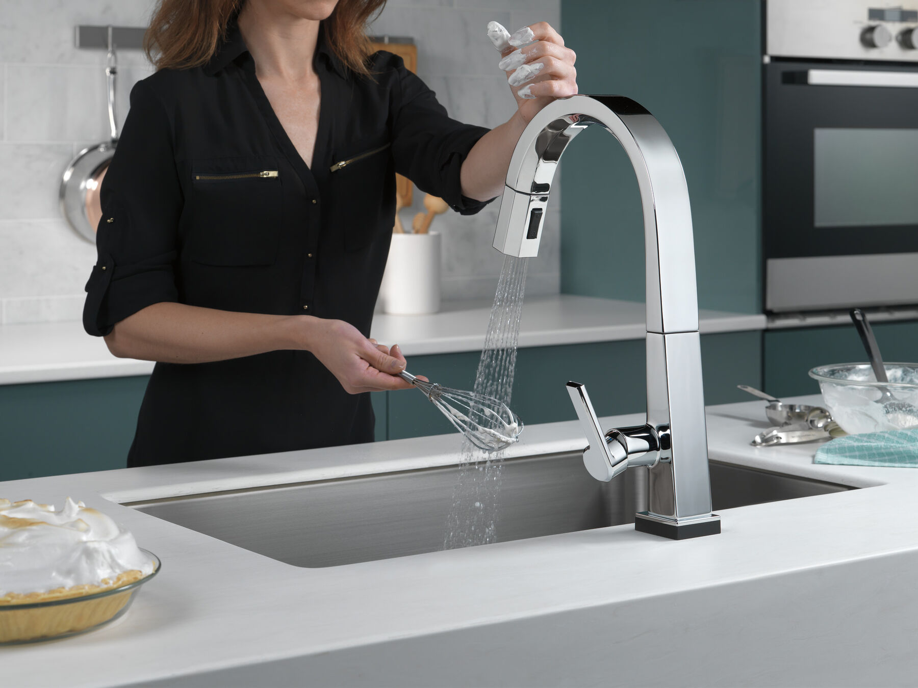 Llave para cocina monomando extensible con tecnología Touch<sub>2</sub>O®, imagen 2