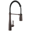 Llave para cocina extensible de una manija con tubo de salida con muelle