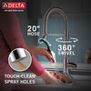 Llave para cocina extensible de una manija con tubo de salida con muelle con tecnología Touch<sub>2</sub>O® (producto recertificado)