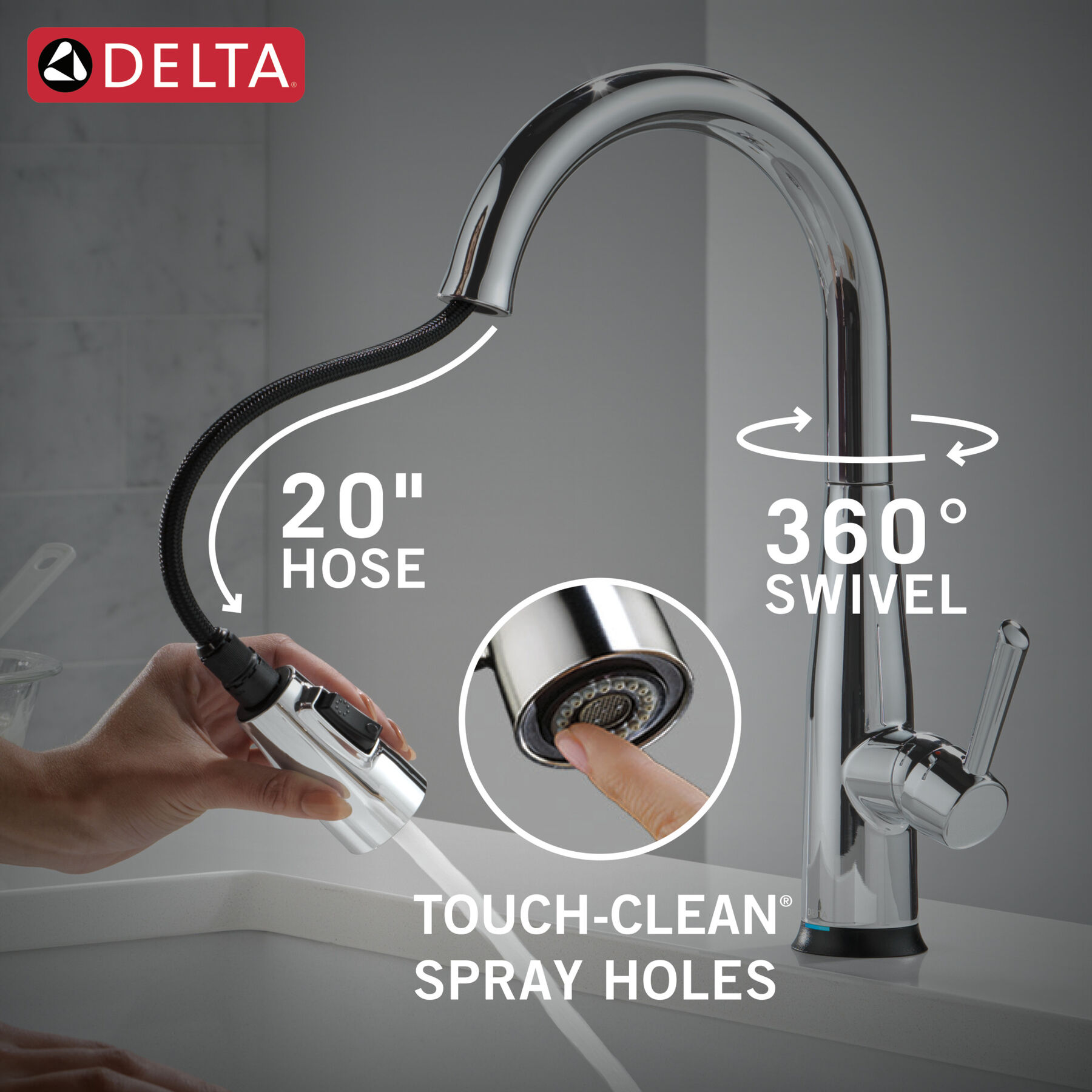 Touch<sub>2</sub>O® Technology Kitchen Faucet with Touchless Technology, image 9