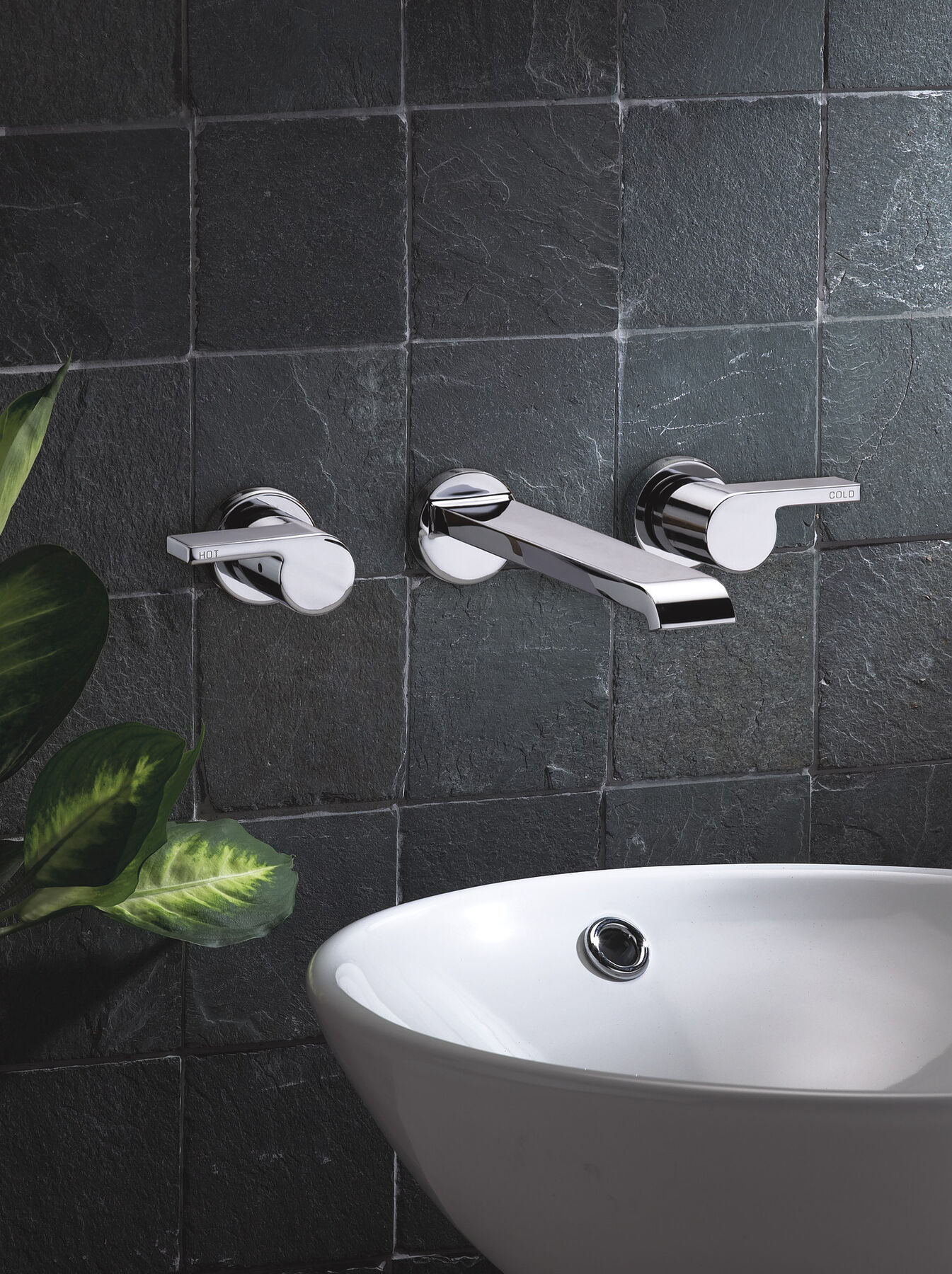 Two Handle Wall Mount Bathroom Includes Pop-Up - Delex Valve, image 1