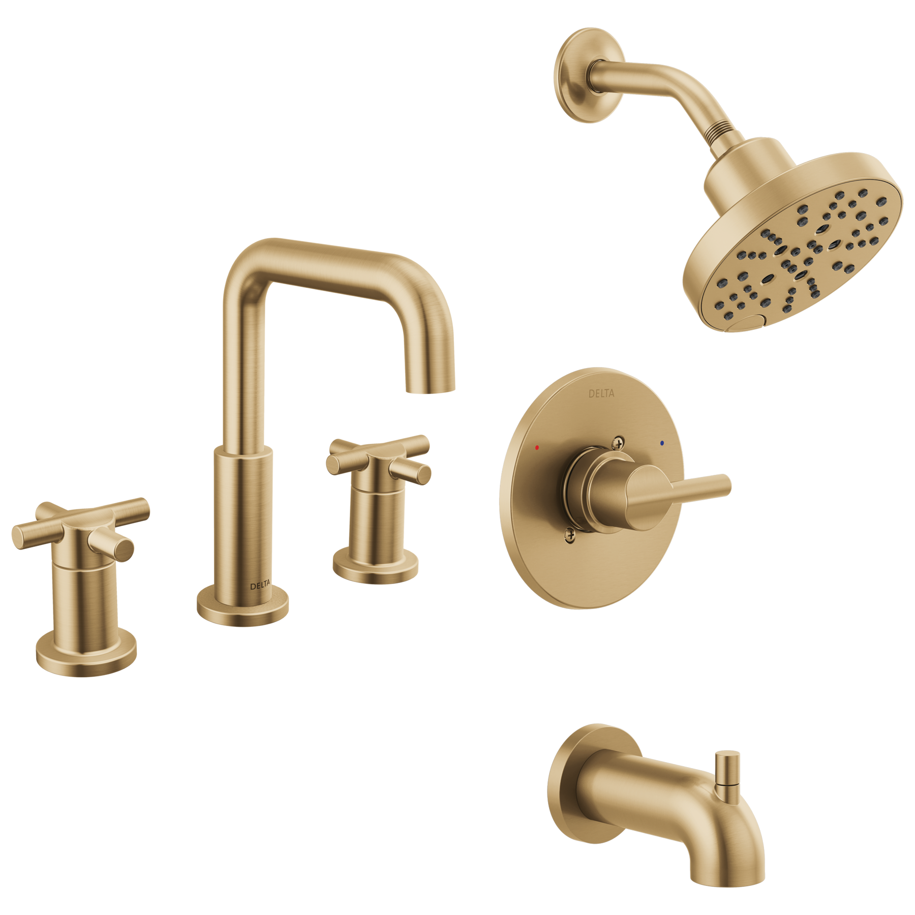 Widespread Lavatory Faucet with Tub Shower Trim Bundle - 14 Series